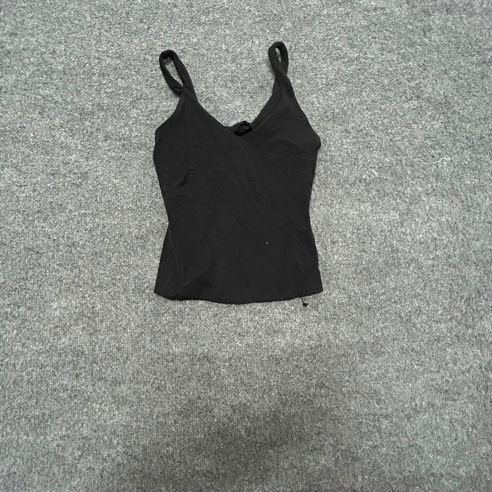Lululemon Tank Top Womens Size 4 Black V-Neck Shelf Bra Athletic Yoga Gym Slim